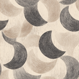 Textured Eclipsera Wallpaper with curved geometric pattern in brown and grey.