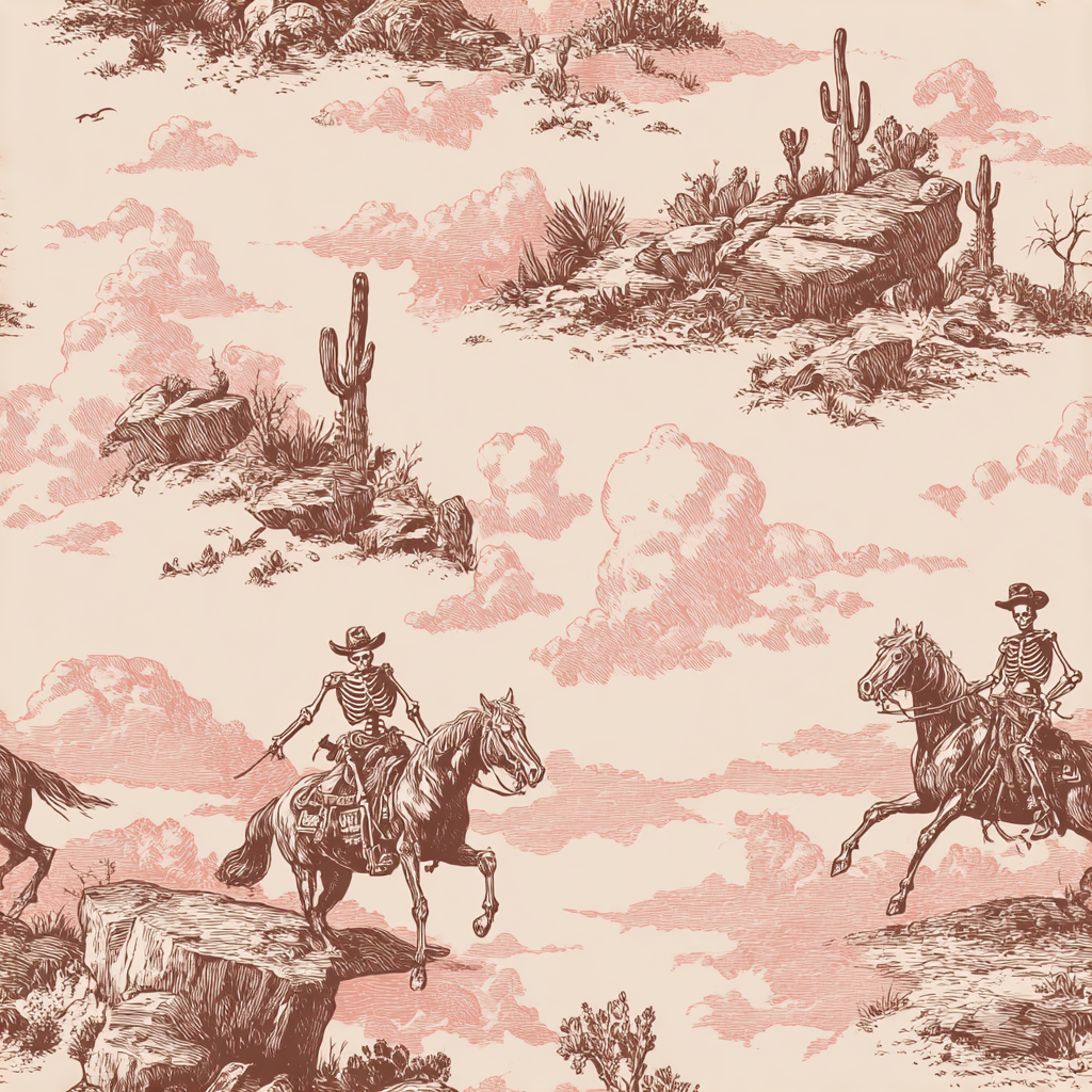 Adios Vaqueros Toile Wallpaper