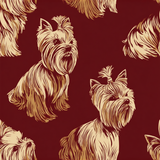 Burgundy Yorkshires Wallpaper