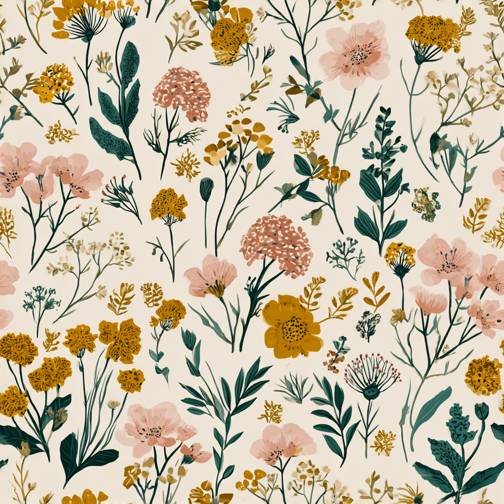 Pressed Flora Botanique Wallpaper