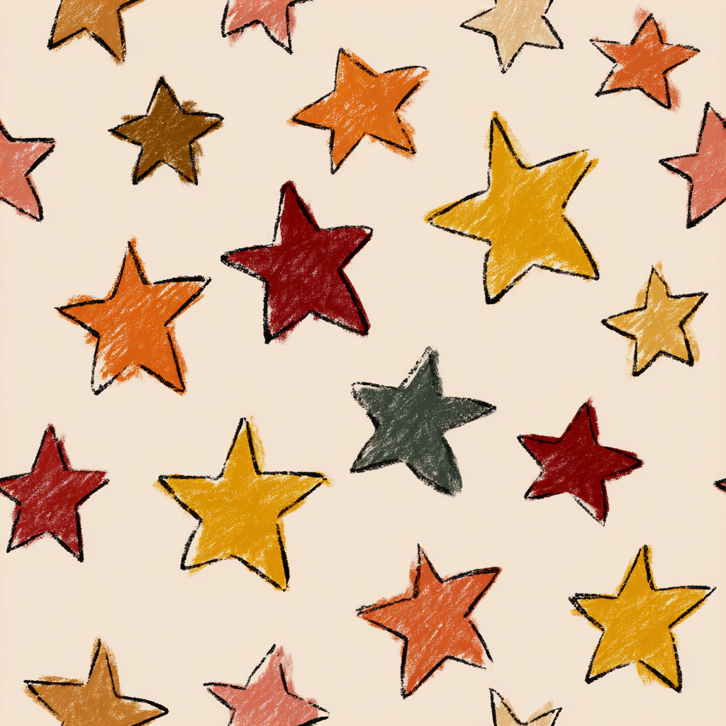 Colorful starfall crayon parade wallpaper with various colors and a rough texture.
