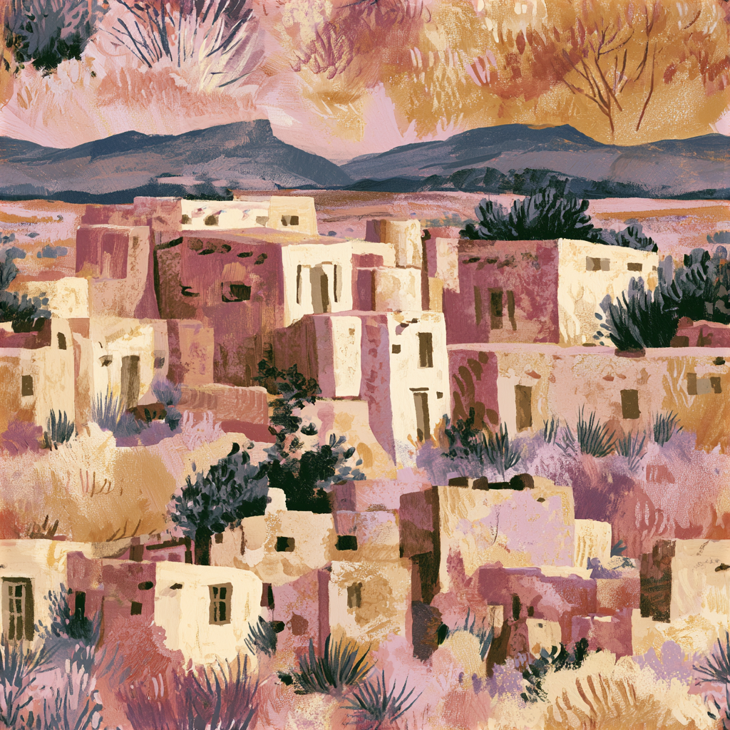 Taos Pueblo at Dusk Wallpaper