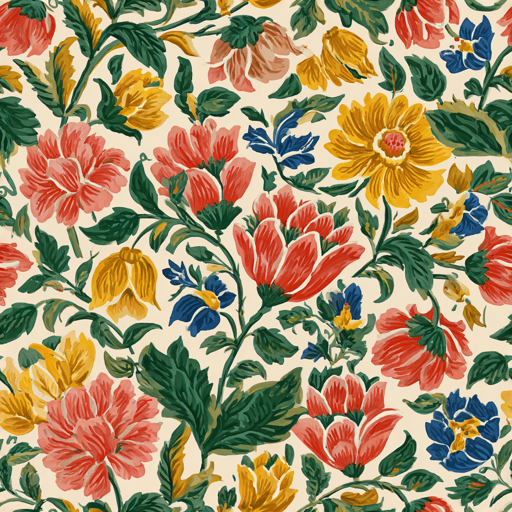 Bohemian Garden Gouache Wallpaper