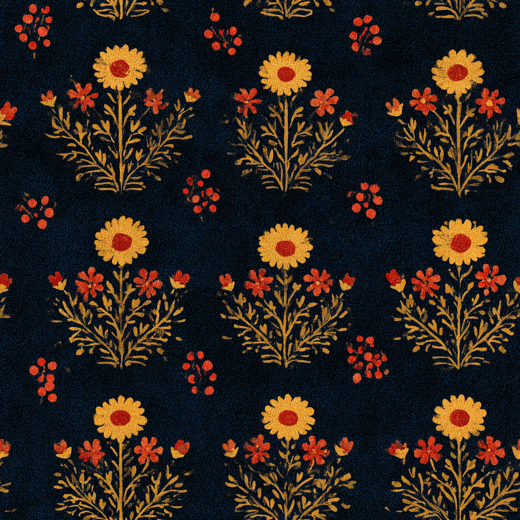 Summer Marigold Ledger Wallpaper