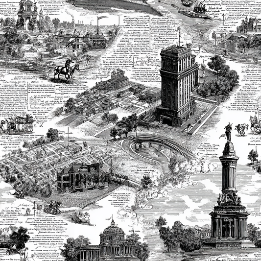 Meridian Hall Cartouche Wallpaper