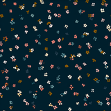 Midnight confetti field wallpaper with flower pattern.