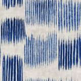 Blue and white Indigo Vale Wallpaper with textured vertical brushstroke pattern.