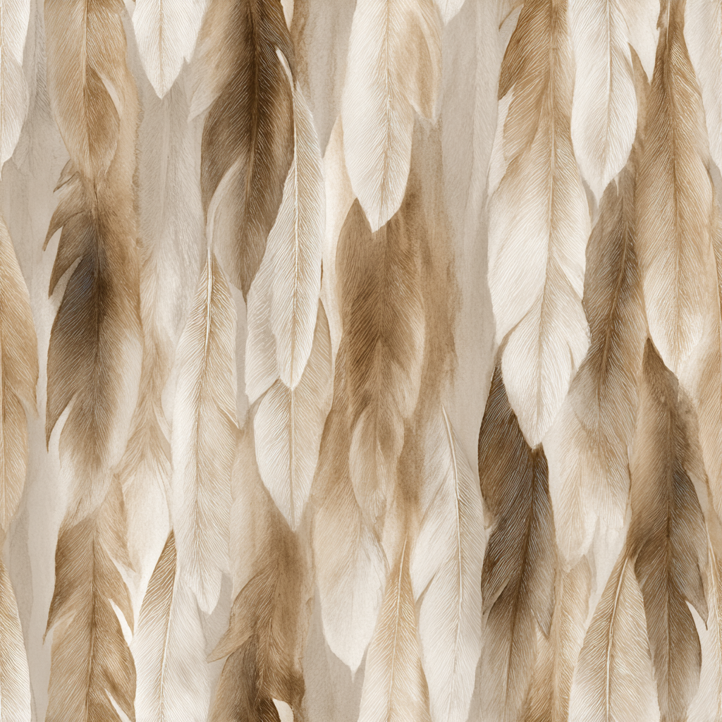 Neutral featherfall wallpaper with patterns of falling plumage.
