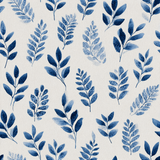 Indigo wallpaper featuring watercolor leaf pattern.