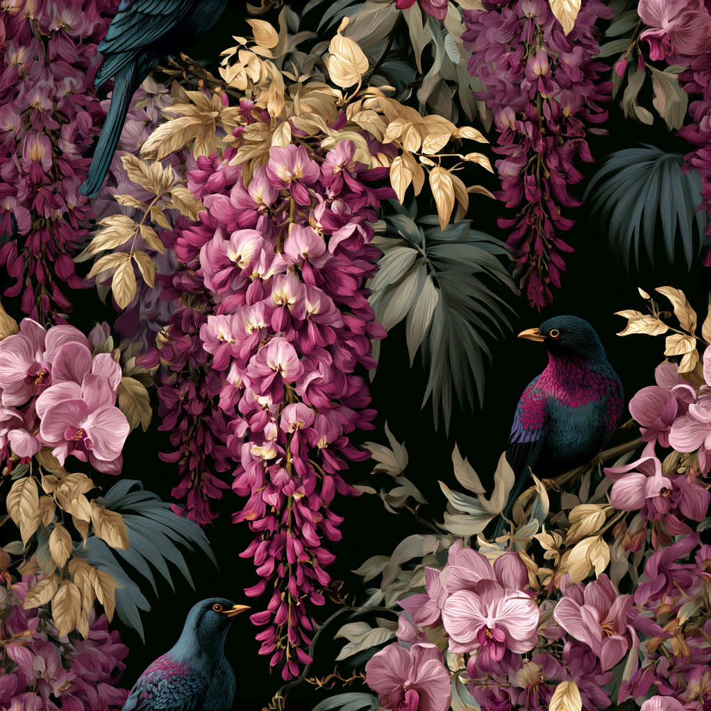 Wisteria Nightingale Wallpaper