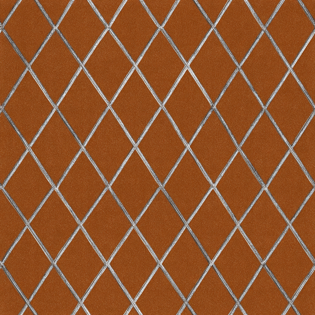 Brown Clayborne Grid Wallpaper featuring silver lines