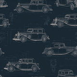 Aurelio Motor Archive Wallpaper featuring a blueprint car pattern.