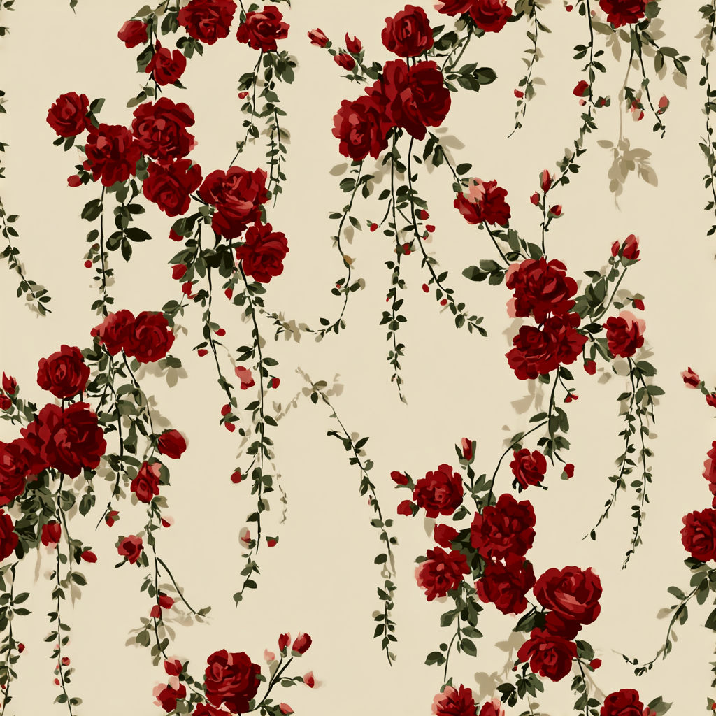 Crimson Cascade Roses Wallpaper