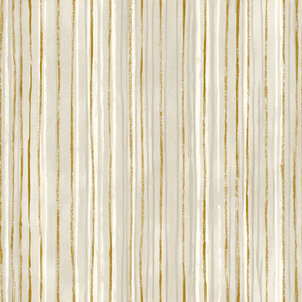 Neutral wallpaper with gold stripes by Golden Horizon, showing a textured vertical pattern.