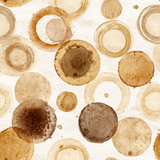 Mocha rings wallpaper with speckled design on off-white textured background.