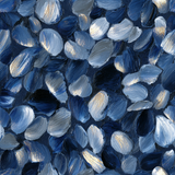 Blue and gray wallpaper with paint stroke pattern and gold glitter accents.