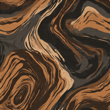 Espresso vein wallpaper with brown and tan fluid marble pattern.