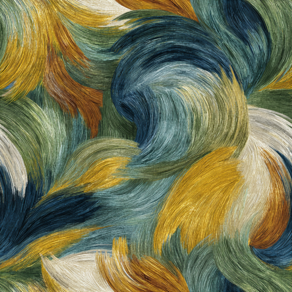 Colorful swirl pattern wallpaper by York Wallcoverings with green, blue, and gold hues.