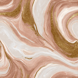 Rosé marble wallpaper with gold glitter accents.