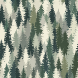 Green Pinehollow Wallpaper with a forest pattern of evergreen trees in varying shades.
