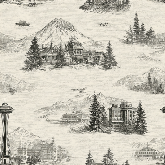 Cascadia Timberline Sketch Wallpaper