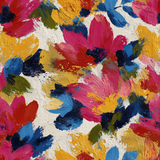 Floral pattern wallpaper with an impressionistic style bloom design.
