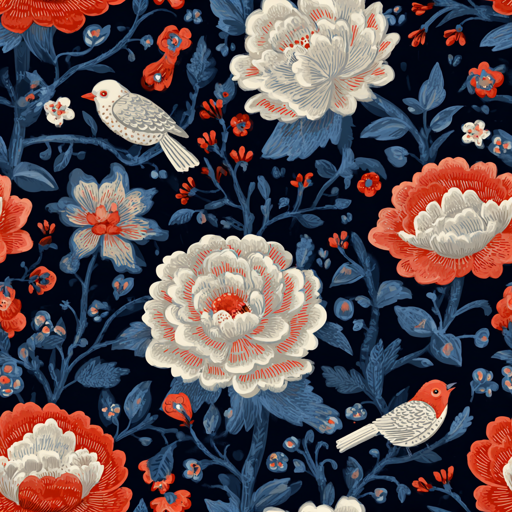 Empress Aviary Ledger Wallpaper