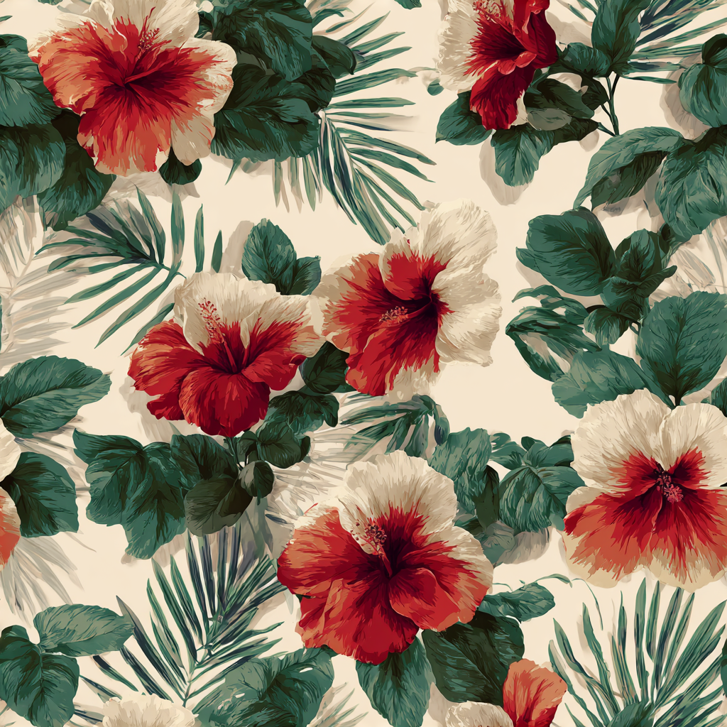 Kahala Vintage Hibiscus Wallpaper