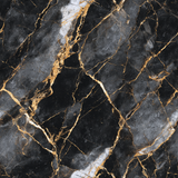 Black and gold wallpaper by Nocturne Aurum with an abstract marble pattern.

