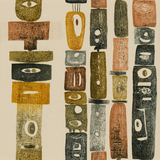 Totem Eye Wallpaper with a column pattern and abstract geometric designs.