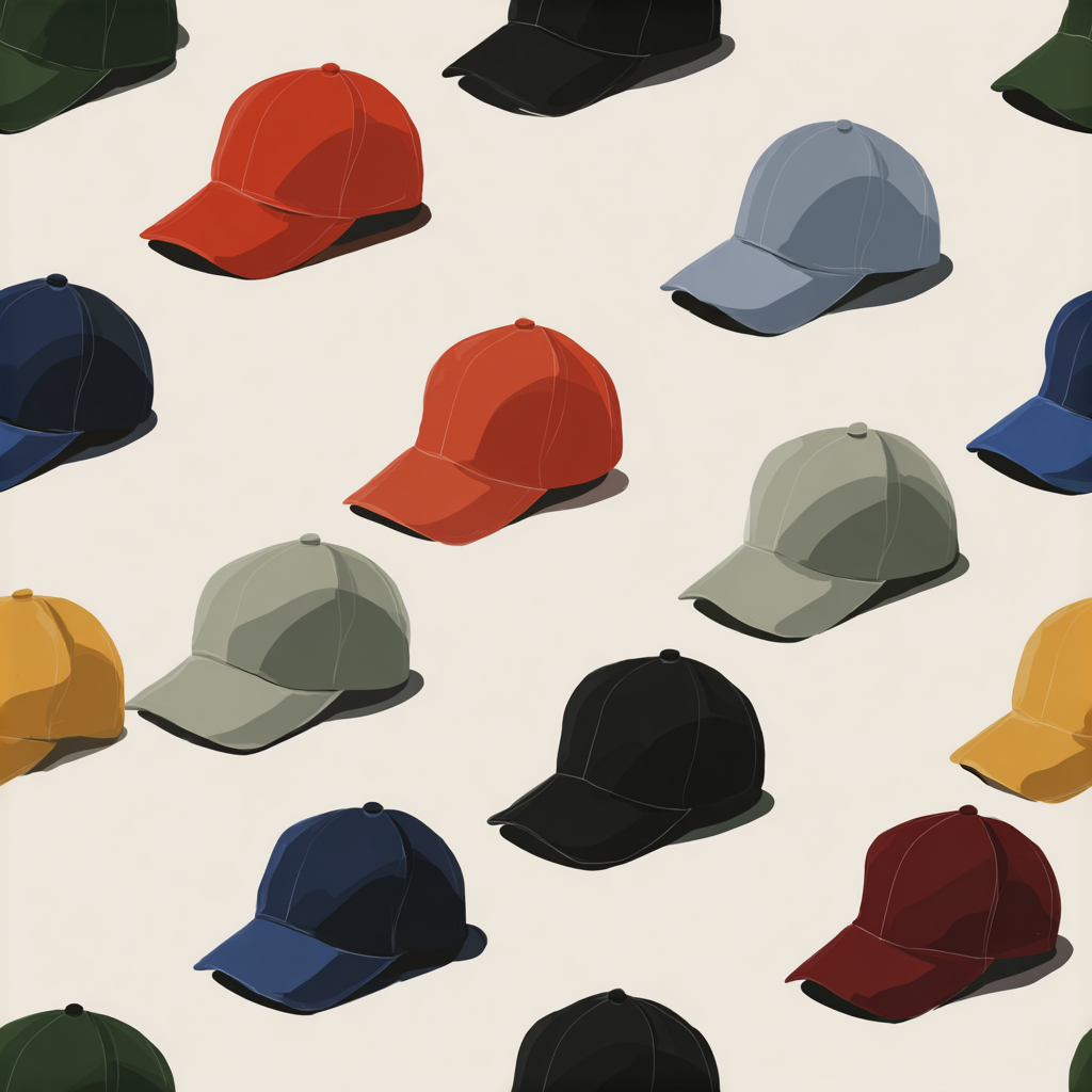 Colorful baseball cap pattern wallpaper.