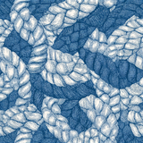 Blue rope pattern wallpaper with an illustrative, textured design.