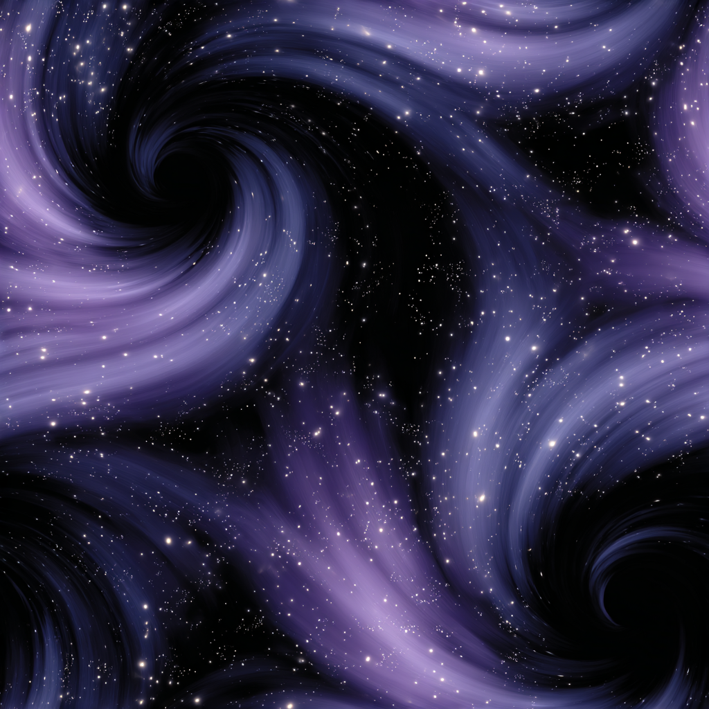 Purple swirl wallpaper with star accents of light, from an unknown vendor, creating a seamless galaxy pattern.
