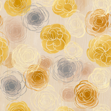 Gilded Camellia Drift Wallpaper