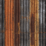 Ironvale wallpaper featuring a rusted metal pattern texture.
