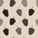 Beige acorn patterned wallpaper.