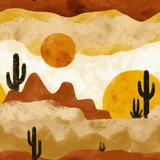 Arroyo Mesa Wallpaper with desert landscape pattern.