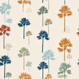 Lowcountry Palms Wallpaper with tropical palm tree pattern.