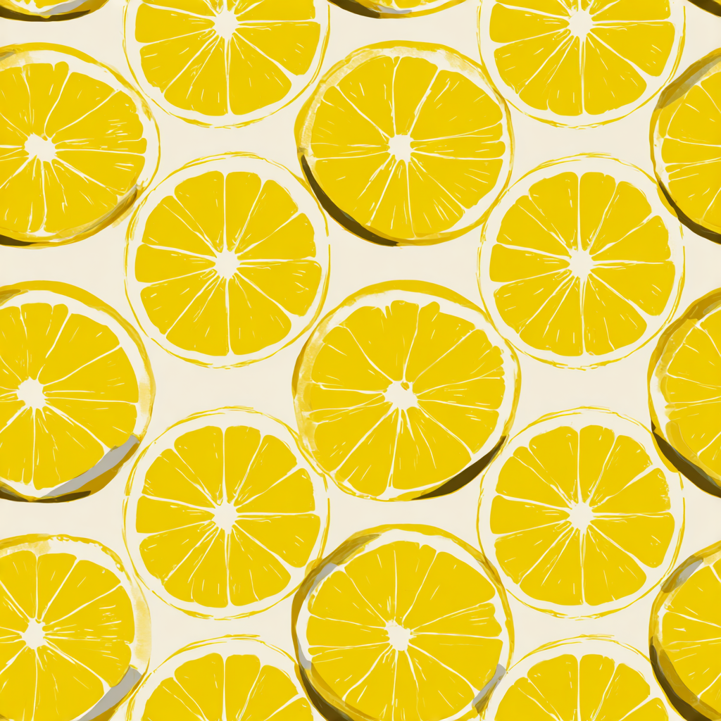 Citrine Wheel Wallpaper with lemon slices pattern.