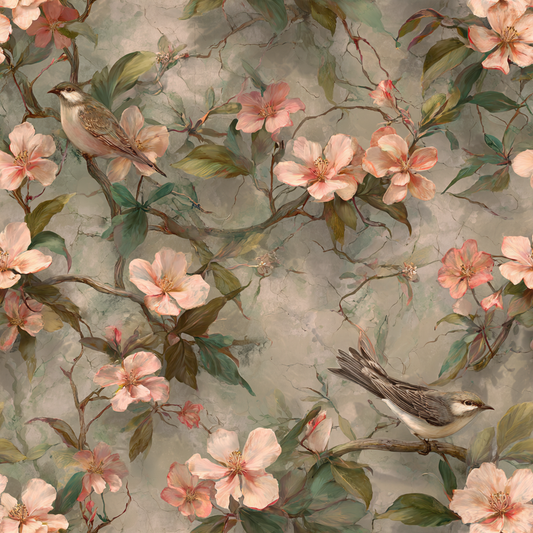 Pearl Finch Garden Wallpaper