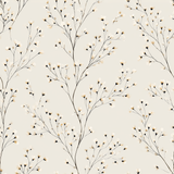 Lenore field wallpaper with beige floral pattern on a light background.