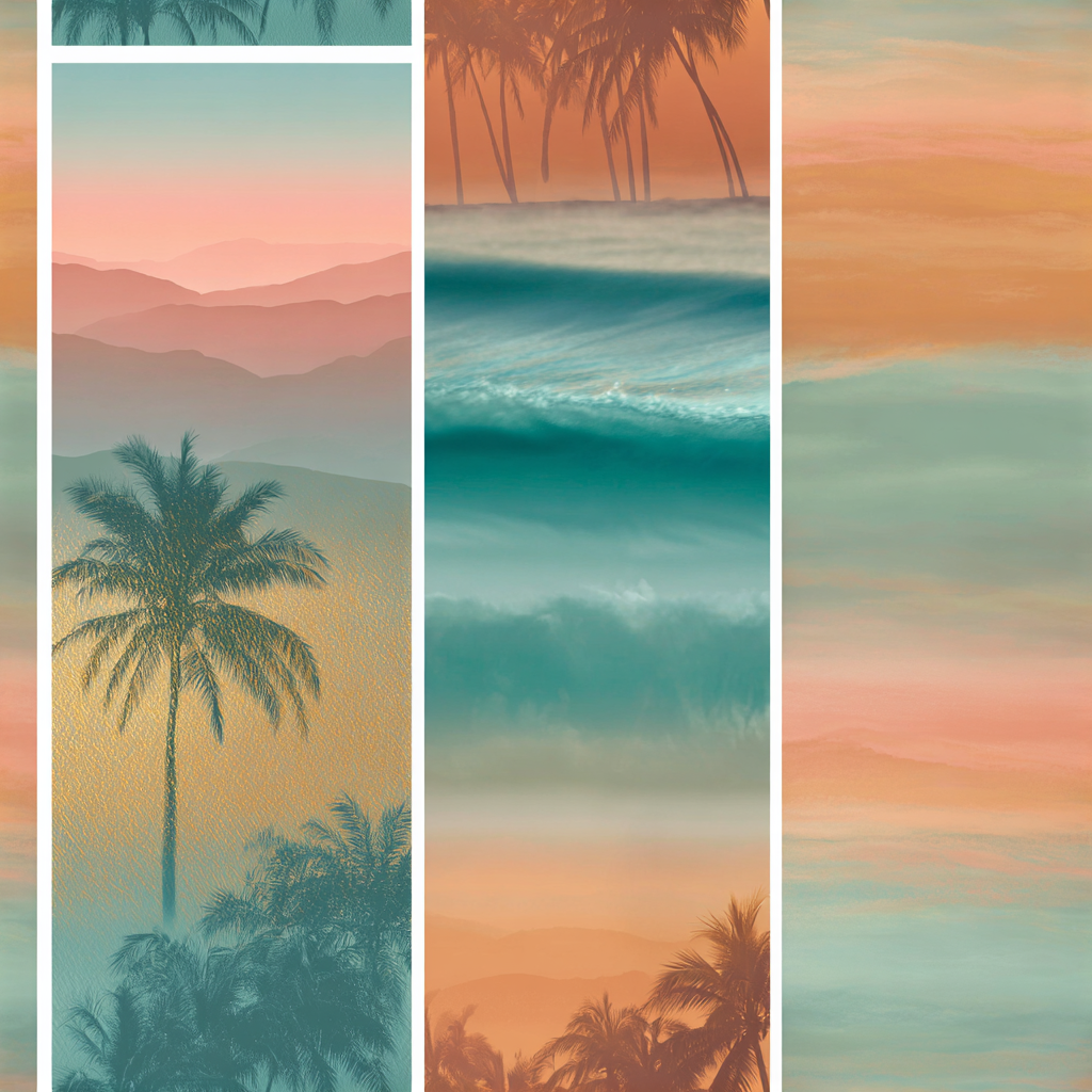 Pacific Mirage Wallpaper with ocean and mountain scenery.