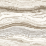 Neutral colored strata wallpaper with wavy stone pattern texture.