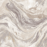 Mineral Drift wallpaper with a marble pattern by Brewster Home Fashions, featuring beige and grey tones.