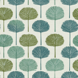 Botanical wallpaper with palm frond pattern, textured background.