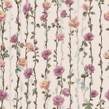 Floral print Vineyard Rosewalk Wallpaper featuring vertical stems with roses.