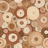 Neutral-toned wallpaper with a layered circle pattern, featuring a textured, organic look.