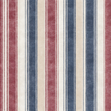 Regatta column wallpaper with red, blue, and beige stripes, featuring a subtly textured pattern.