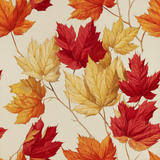 Maple Waltz Wallpaper with red, yellow and orange leaves pattern.