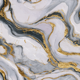 Marble-look Aurielle Veins Wallpaper with gold accents and gray swirling pattern.